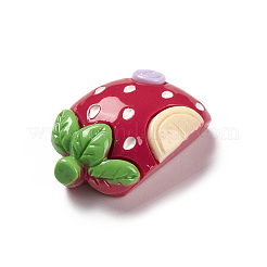 不透明樹脂模造食品デコデンカボション  野菜・果物ハウス  苺  17x27x10.5mm&nbsp;LS-CRES-M016-02F