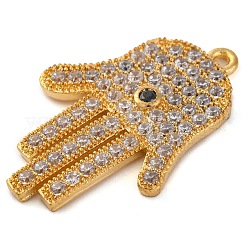 Rack Plating Brass Micro Pave Cubic Zirconia Pendants&nbsp;KK-Z070-10G