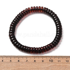 天然琥珀ビーズストレッチブレスレット（女性・男性用）  ディスク  内径：2.09インチ（5.3cm）〜2.17インチ（5.5cm）&nbsp;BJEW-D462-02B