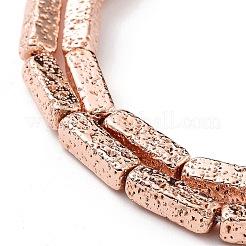 Electroplated Natural Lava Rock Beads Strands&nbsp;G-H303-A04-RG02