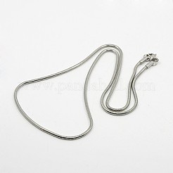 変色しない304ステンレススチールのスネークチェーンネックレス  カニカン付き  ステンレス鋼色  19.6インチ（50cm）  2mm&nbsp;NJEW-F027-16-2mm-B