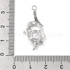 真鍮マイクロパヴェクリアキュービックジルコニアペンダント  波のチャーム  プラチナメッキ  30x15x5mm  穴：1.6mm&nbsp;KK-N290-09P