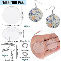 アクリル製のフラットラウンド型ダングルイヤリングの作り方キット  ステンレス鋼色  6~32x1.2~1.5mm  穴：2.5mm&nbsp;DIY-SC0025-75