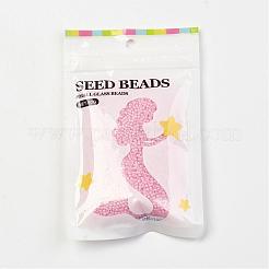 Fgb 12/0 グレード a セイロン ラウンドガラスシードビーズ  ピンク  2x1.5mm  穴：0.5mm  約5000個/50g&nbsp;X-SEED-A022-FC12-145