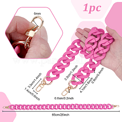 Rubberized Acrylic Cuban Link Chain Bag Chains&nbsp;FIND-WH0176-19E