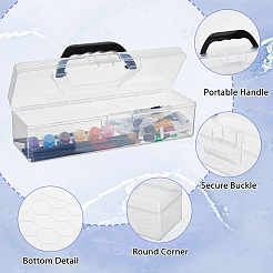 プラスチック製ツールボックスオーガナイザー  長方形  透明  30x9x9cm&nbsp;CON-WH0110-034