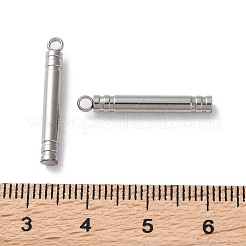変色しない304ステンレススチールペンダント  コラムバーチャーム  ステンレス鋼色  23x3mm  穴：1.8mm&nbsp;STAS-Z062-01P