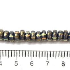 手作り樹脂粘土ビーズ連売り  グリッターパウダー付き  ロンデル  ミッドナイトブルー  7~7.5x3~3.5mm  穴：1.6mm  約116~118個/連  15.55~15.94''（39.5~40.5センチメートル）&nbsp;CLAY-H006-03S