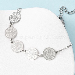Religion 304 Stainless Steel Link Bracelets for Women&nbsp;BJEW-F524-03P