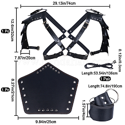 PUレザーと鉄フェンシングシース  カフリストバンド付き剣収納袋  ブラック&nbsp;AJEW-WH0415-59
