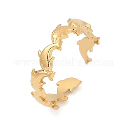 304 Stainless Steel Adjustable Open Cuff Rings for Women&nbsp;RJEW-Z089-04G-01