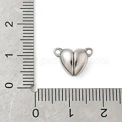 304ステンレススチール製マグネット留め具  ハート  プラチナ  9x12x5.5mm  穴：1.2mm&nbsp;STAS-Z147-03P-02