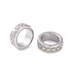 304ステンレススチールビーズ  リング  ステンレス鋼色  8x3mm  穴：6mm&nbsp;STAS-P173-119S
