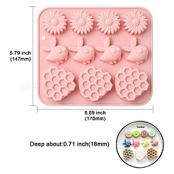 2Pcs Bees & Flower & Honeycomb Shape Silicone Molds&nbsp;ST-CJ0043-008