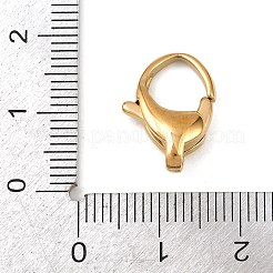 316ステンレススチール製ロブスタークロウ留め金  ゴールドカラー  16.5x11x5mm  穴：1.5mm&nbsp;STAS-C154-02B-G