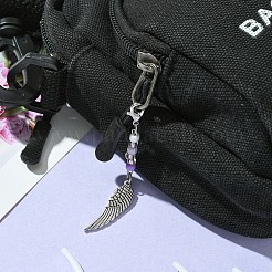 Flower/Crown/Wing Alloy & Glass Pendant Decorations&nbsp;HJEW-YW00005