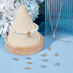 12Pcs 2 Colors Brass Micro Pave Cubic Zirconia Charms&nbsp;KK-BC0012-14
