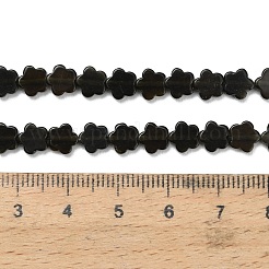 天然石ゴールデンシーンオブシディアンビーズ連売り  梅の花  6x6x2mm  穴：1mm  約65個/連  15.16''（38.5センチメートル）&nbsp;G-B138-C26-01