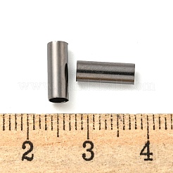 真鍮製チューブビーズ  鉛フリー＆カドミウムフリー  コラム  ガンメタ色  10x3.5mm  穴：3mm&nbsp;KK-Z045-04B-B