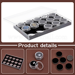 15 Slots Mini Round Plastic Jewelry Screw Top Bead Jars Sets with Velvet Inside&nbsp;AJEW-WH0472-42C