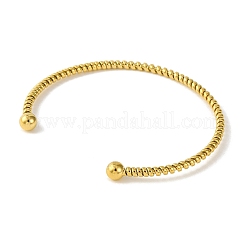Ion Plating(IP) 304 Stainless Steel Cuff Bangles for Women&nbsp;BJEW-B104-27G