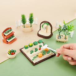 ミニガーデンドールハウスアクセサリーセット  プラスチック人工植物を含む  野菜  ツール  蛇口  分野  ミックスカラー  14.5~101x6.5~90x6~35.5mm  30個/セット&nbsp;DIY-WH0030-90