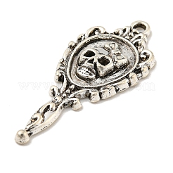 合金のチベット風チャーム  スカルチャーム  アンティークシルバー  35.5x15x2mm  穴：1.5mm&nbsp;TIBE-L013-09AS-01