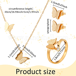 Stainless Steel Butterfly Jewelry Set&nbsp;SJEW-AN0001-54