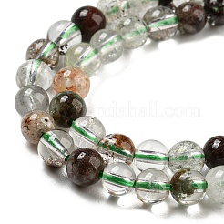 Natural Green Lodolite Quartz/Garden Quartz Beads Strands&nbsp;G-G933-03B-01