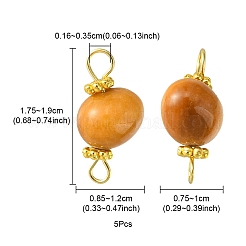 Natural Topaz Jade Connector Charms&nbsp;PALLOY-YW0001-55