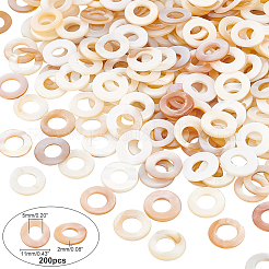 200pcs Natural Freshwater Shell Linking Rings&nbsp;SHEL-PH0001-22