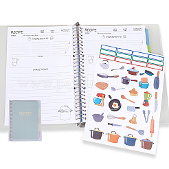 Rectangle Plastic Blank Recipe Notebook&nbsp;AJEW-WH20018-73C