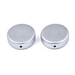 スプレープリントアクリルビーズ  ラバー加工スタイル  フラットラウンド  銀  21.5~22x7mm  穴：2mm  約320個/1000g&nbsp;LS-ACRP-S666-18L