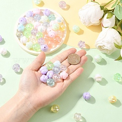 光る透明な虹色のアクリルビーズ30個  暗闇で光る  スパイラルビーズ  ミックスカラー  16~17x16mm  穴：3mm&nbsp;LACR-YW0001-07