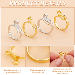 8Pcs 4 Style Alloy Yarn Guide Finger Holders&nbsp;RJEW-BC0001-24