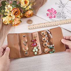 PUレザージュエリーロール1個  リング、ネックレス、イヤリング、ブレスレット  ペルー  10.1x6x2.2cm&nbsp;ABAG-CL0001-42