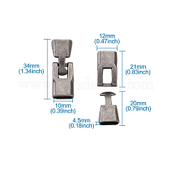 合金製スナップロッククラスプ留め金具  ガンメタ色  34mm&nbsp;PALLOY-TAC0009-24AS