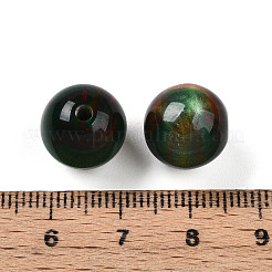 樹脂ビーズ  ラウンド  ツートン  グリーン  12mm  穴：2mm&nbsp;X1-RESI-YW0004-28C-08