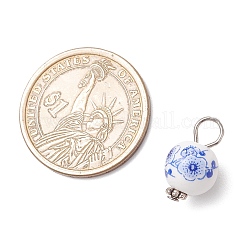 Handmade Flower Printed Porcelain Ceramic Pendants&nbsp;PALLOY-JF03928