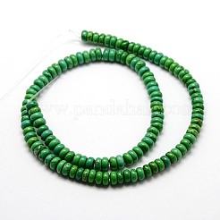 天然石ハウライトビーズ連売り  染め＆加熱  ロンデル  6~7x3~4mm  穴：1mm  約94個/連  16インチ&nbsp;TURQ-G101-09