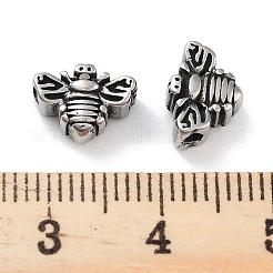 304ステンレススチールビーズ  蜂  アンティークシルバー  7x9.5x4mm  穴：1.6mm&nbsp;STAS-M057-34AS