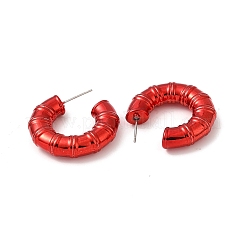 Bamboo Ring Acrylic Stud Earrings&nbsp;EJEW-P251-09