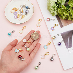 12Pcs Alloy Enamel Sheep Pendant Decorations&nbsp;HJEW-SC0001-22