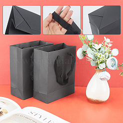 紙袋  ギフトバッグ  ショッピングバッグ  ウェディングバッグ  ハンドル付き長方形  ブラック  16x13x6cm&nbsp;LS-CARB-NB0001-02