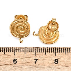304ステンレススチールスタッドピアス金具  イオンプレーティング（ip）  フラットラウンド  16KGP本金メッキ  13x10.5mm  穴：1.6mm  ピン：0.6mm&nbsp;EJEW-I320-01G