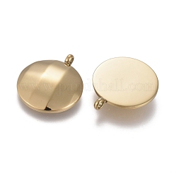 イオンプレーティング（IP）304ステンレスペンダント  半円/ドーム  多面カット  ゴールドカラー  18x15x2.7mm  穴：1.8mm&nbsp;STAS-I164-010G