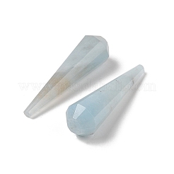 天然アクアマリンビーズ  片穴  多面カット  コーン  31x7.5~8mm  穴：1mm&nbsp;G-L479-46-02