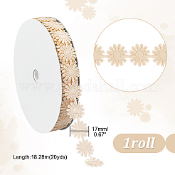 20ヤードの花のポリエステルリボン  ギフト包装用  小麦  5/8インチ（17mm）  約20ヤード/ロール（18.288メートル/ロール）  ロール：約90x17ミリ  1ロール/セット&nbsp;OCOR-PH0002-39D