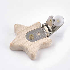 Beech Wood Baby Pacifier Holder Clips&nbsp;WOOD-T015-09