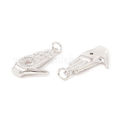 Brass Micro Pave Clear Cubic Zirconia Pendants&nbsp;ZIRC-P098-10P